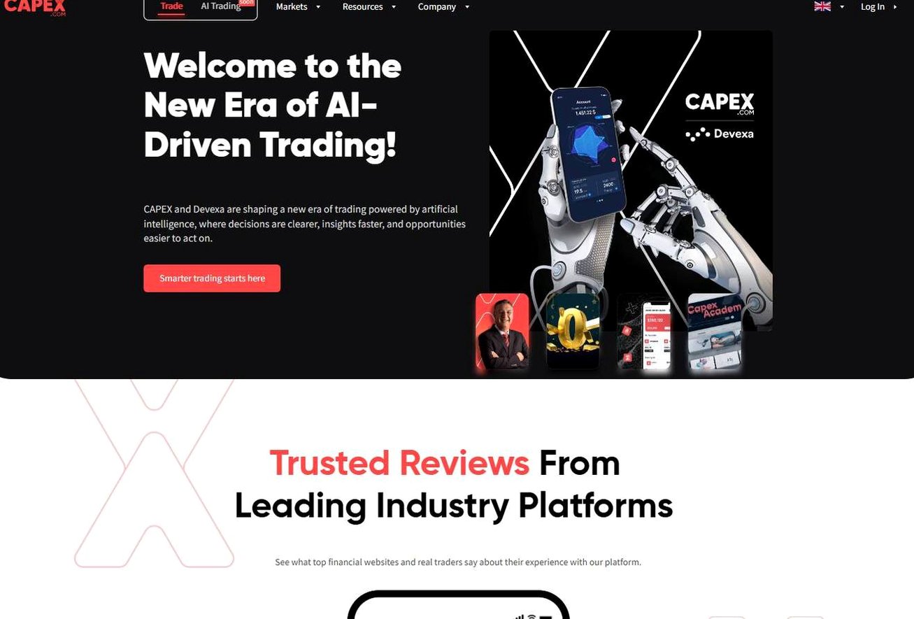Screenshot of the CAPEX website