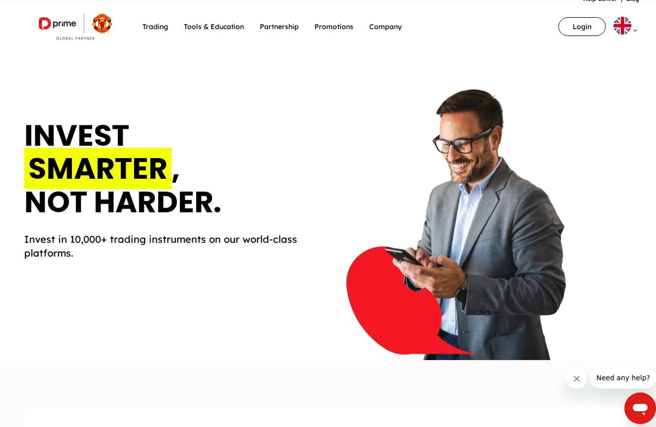 Screenshot of the Doo Prime website