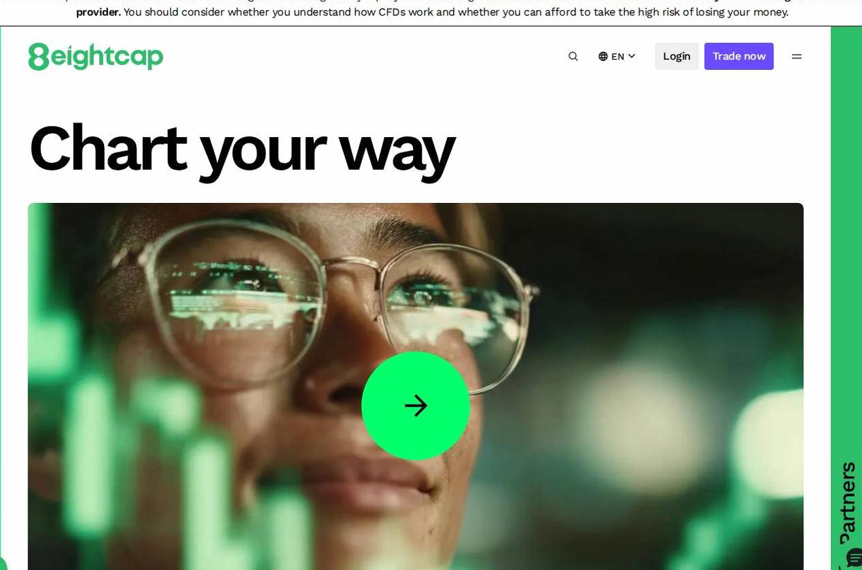 The platform page on the Eightcap website