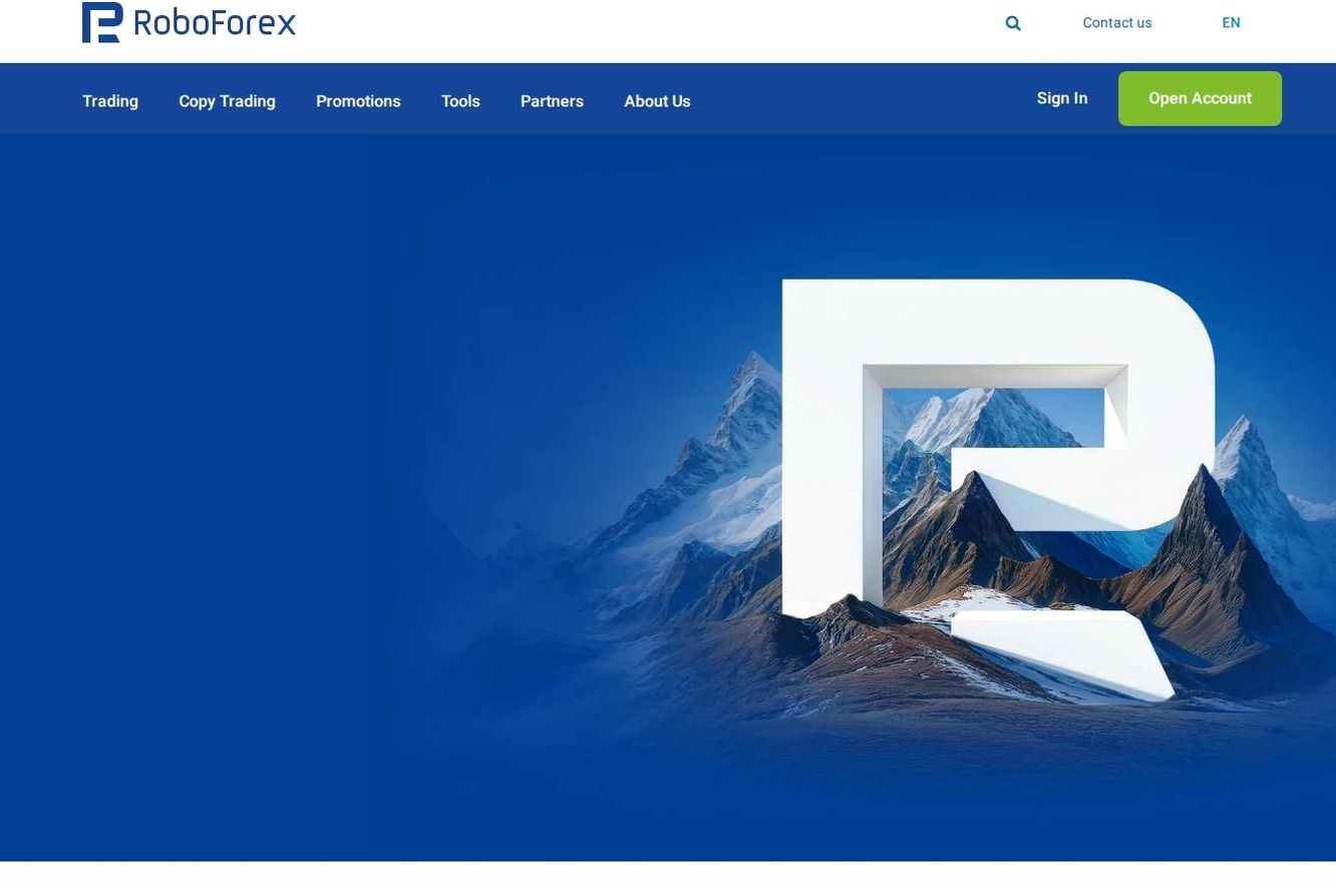 Screenshot of the RoboForex website