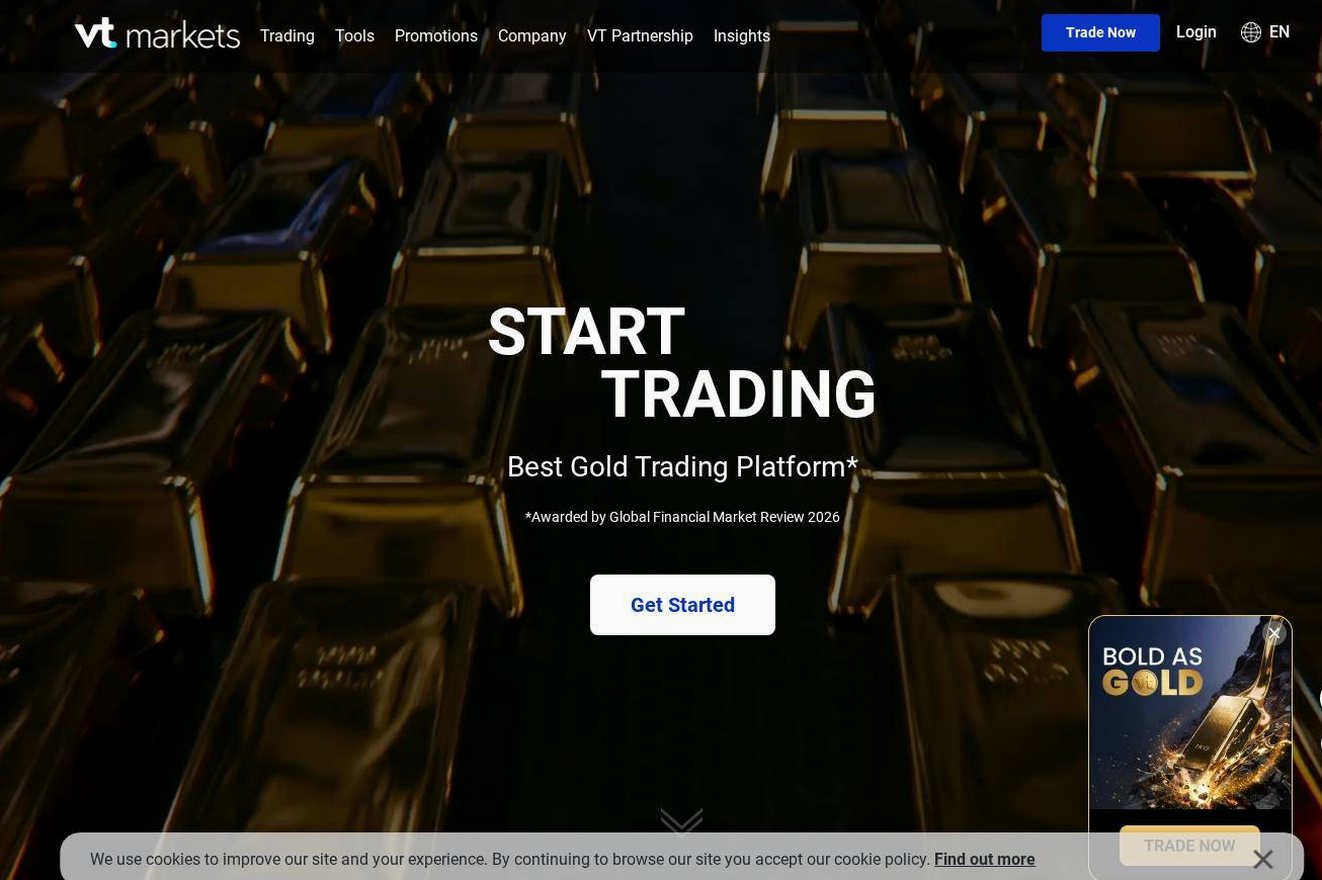 Screenshot of the VT Markets website