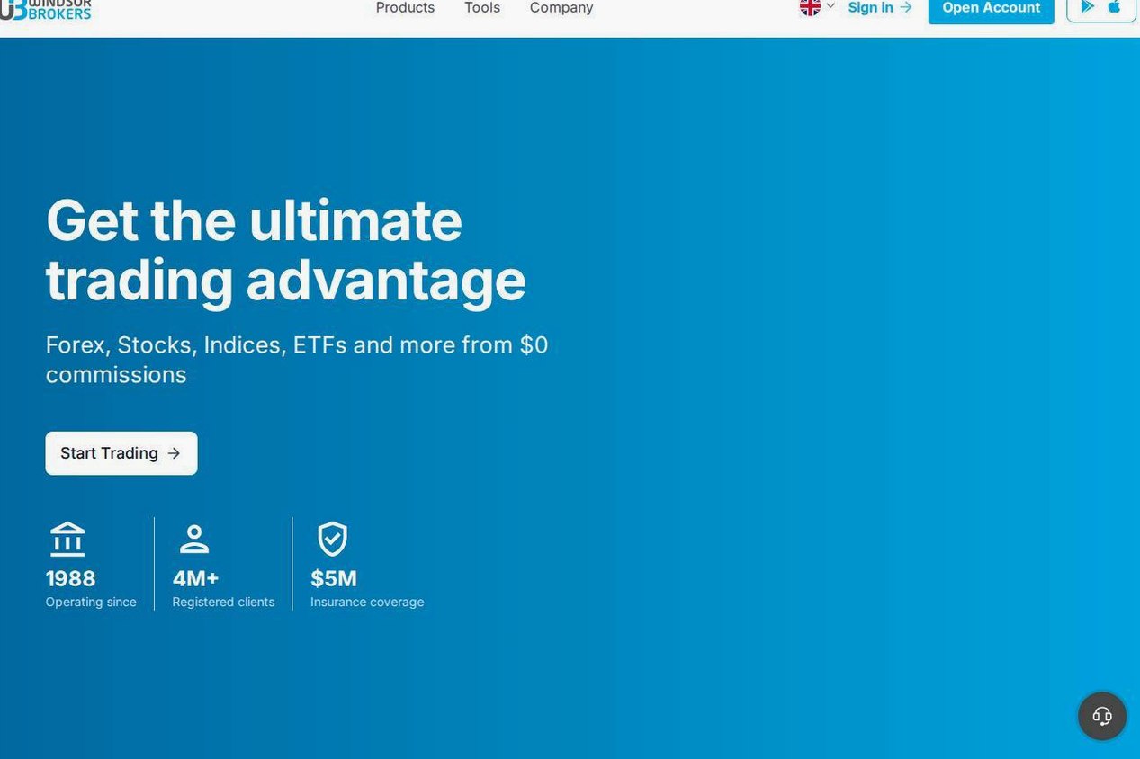 Screenshot of the Windsor Brokers website